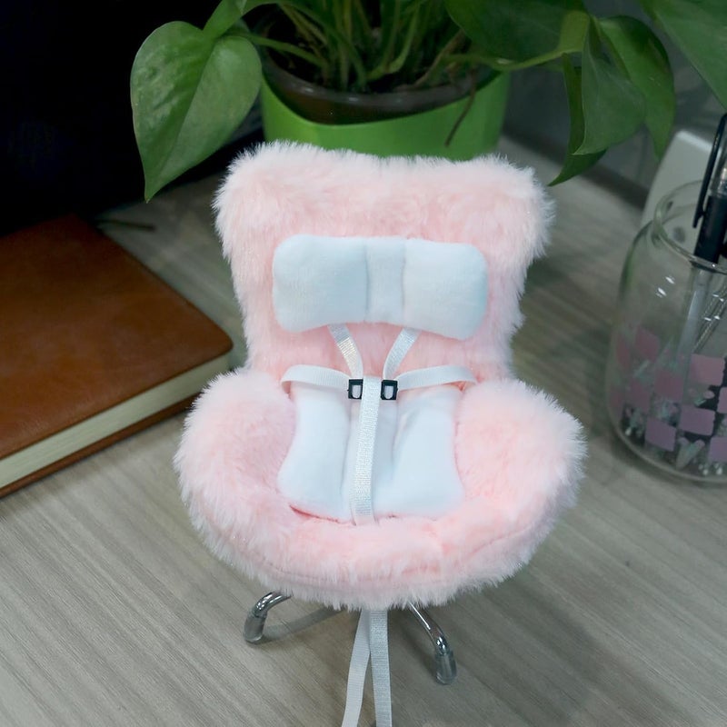 Walant Doll Car Seat Compatible with Labubu, Chair for 10-17cm Dolls - Adjustable Safety Strap, Air Vent Clip & Desktop Stand, Soft Cushion, Cute Car Ornament Gift for Collectors & Fans (Pink) - Image 2